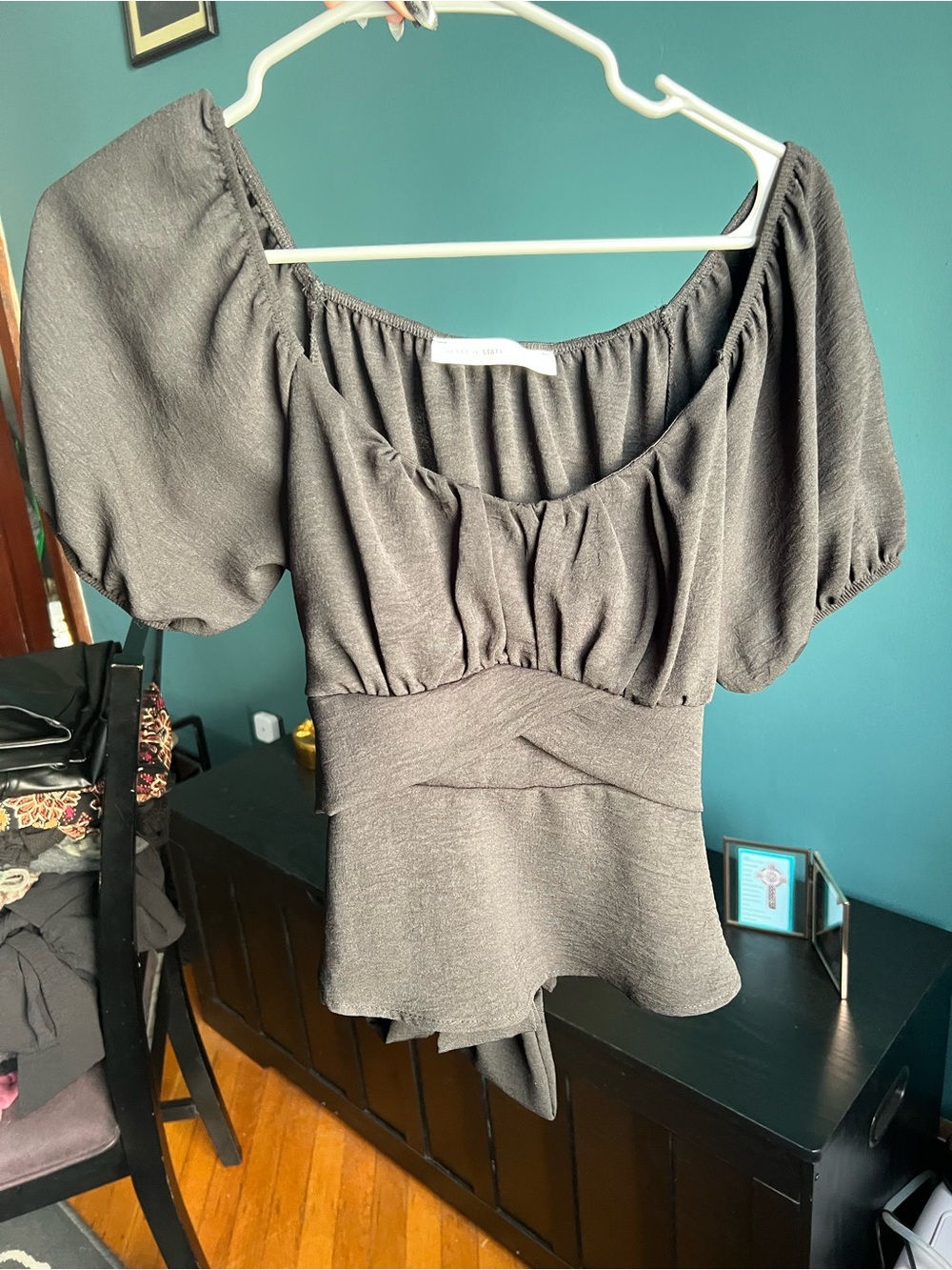 Altar'd State Puff Sleeve Square-Neck Top